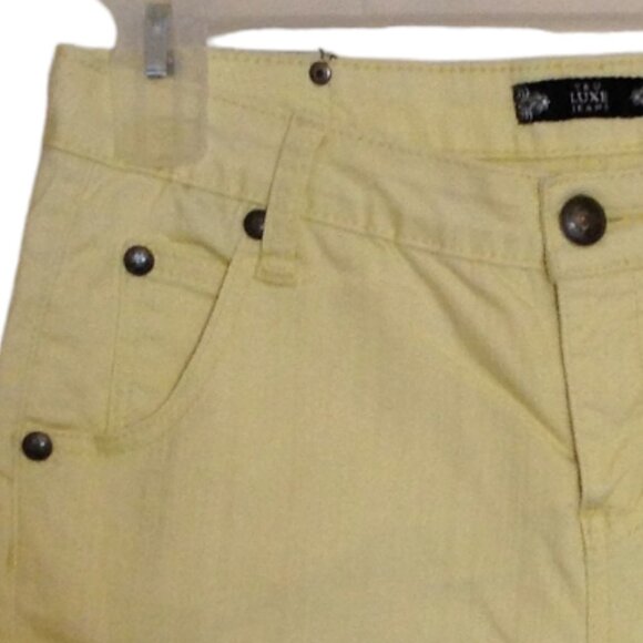 Tru Luxe Jeans Women's Yellow Cropped Capris Size US 29/8 Casual Summer Vacation - Picture 2 of 7